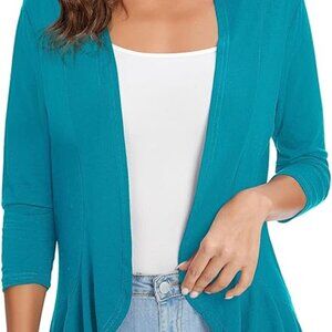 Urban CoCo Women's 3/4 Sleeve Casual Cardigans for Women Trendy Open Front Light